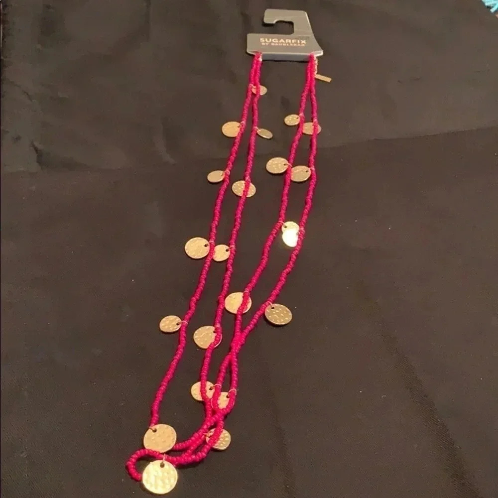 Sugarfix by Baublebar 14” Pink & Gold Necklace New - Picture 1 of 3